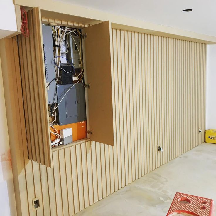 Just finished up this awesome basement reno for the legend that is @porchlampfinehomes What a cool way to hide an electrical… _ Instagram